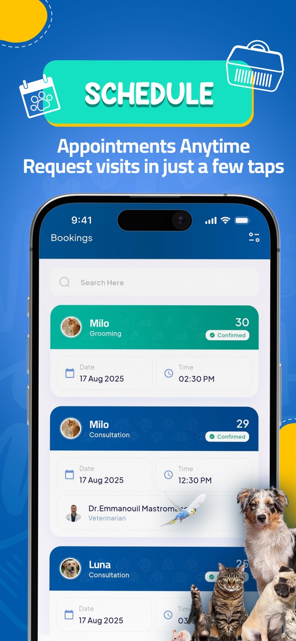 Dr.Vet app – Book & confirm visits